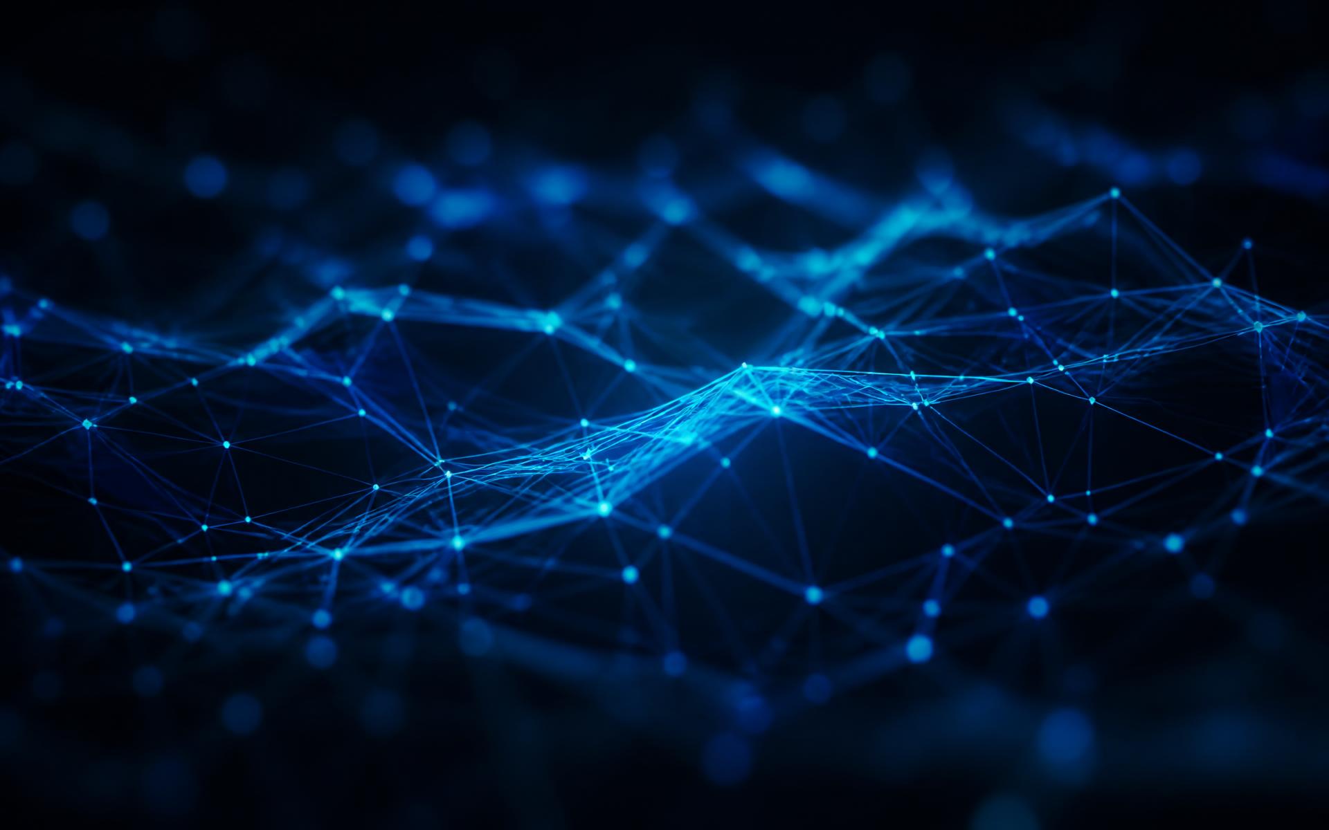 Glowing blue network mesh representing QuantumStack engineering